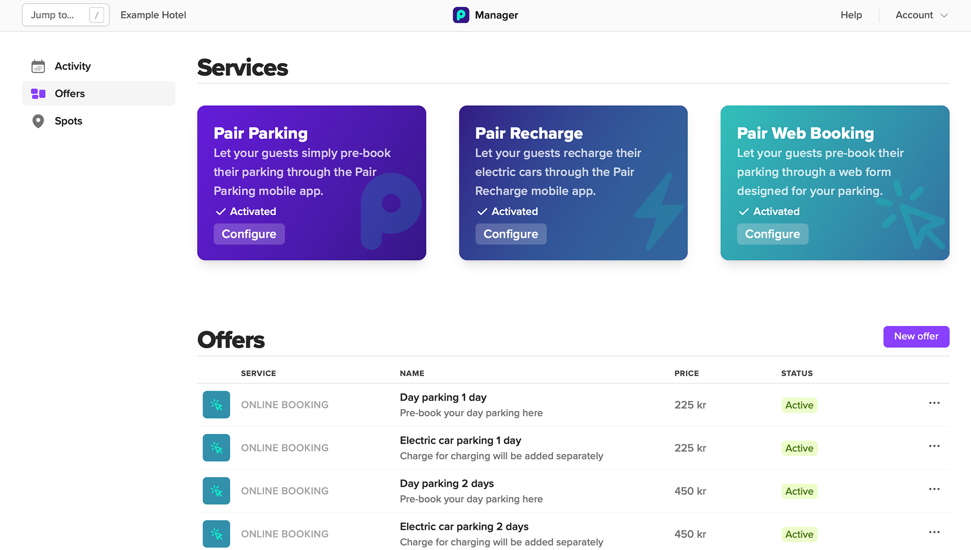 Screenshot of Administration